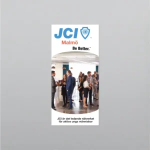 JCI Malmo dragspelsfolder omslag grafisk formgivning av Jonas Nilsson