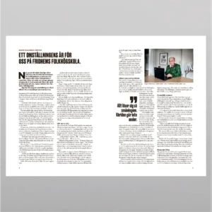 Fridhems Folkhögskola magasin uppslag 1 originalproduktion av Jonas Nilsson